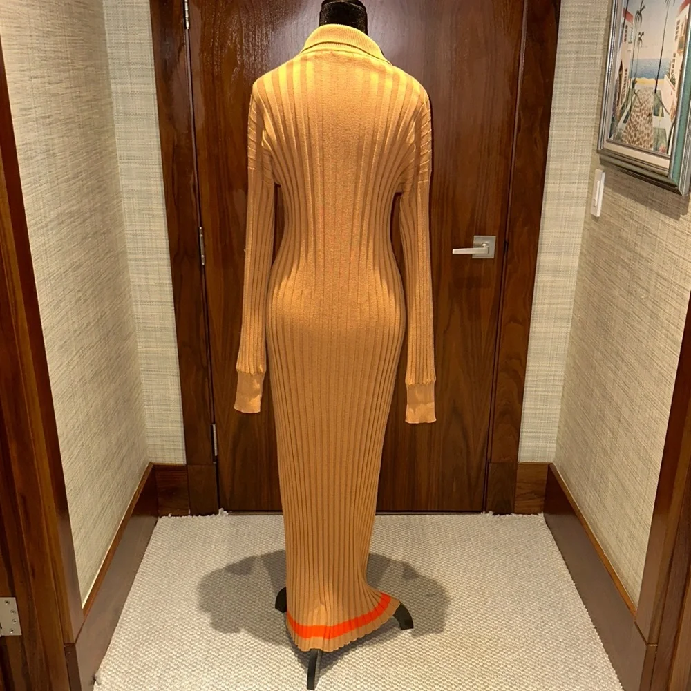 Johanna Ortiz Tan Long Sleeve Maxi Dress - Picture 3 of 5
